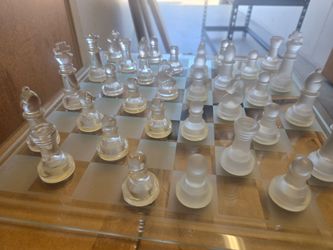 Glass Chess Set with Board
