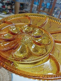 Amber Glass snack serving plate