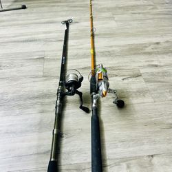 Telescopic fishing rod combo $50, custom fishing rod combo $60