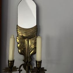 Antique beeswax candle holders