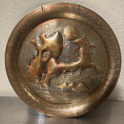 (Handmade In Egypt) Vintage Plate “King Ramses II” in Chariot