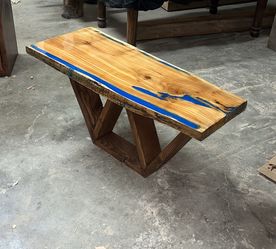 Live Edge Epoxy Entry Way Table