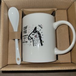 Unicorn Coffe Cup And Spoon