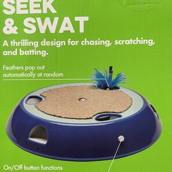Interactive Whack A Mole Cat Toy with Cat Scratching Pad