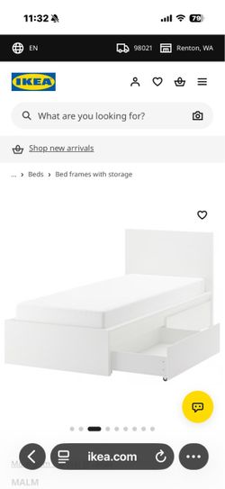 Malm IKEA white bed frame
