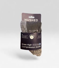New, Hushed Knee High Compression Socks Black Unisex Medium 15-20 mmHg