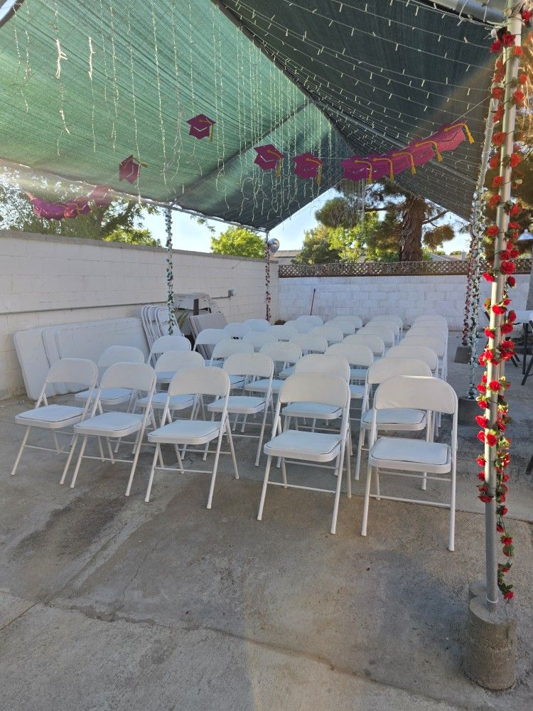 15 White Cushined Party Chairs