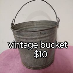 Vintage Galvanized Bucket 
