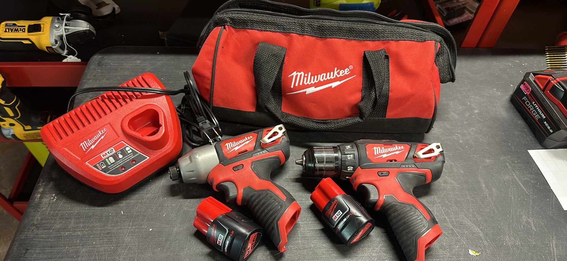 M12 12V Lithium-Ion Cordless Drill Driver/Impact Driver Combo Kit with Two 1.5Ah Batteries, Charger and Bag (2-Tool)