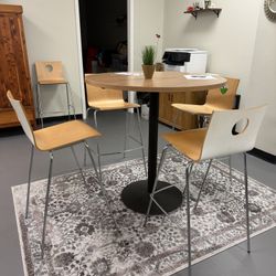 Heavy High Top Round Table with Four Chairs