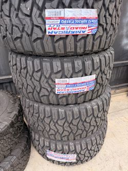 33x12.50r20 American tires nuevas con 50,000 millas de garantΓa las 4