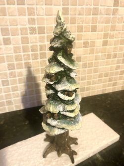 Department 56, Christmas Village Collectible, Accessory, “Pole Pine Tree” One 8” Cold Cast Porcelain Tree