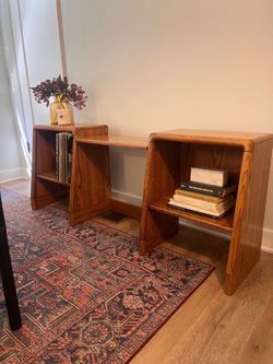 Vintage Oak Low Console Table