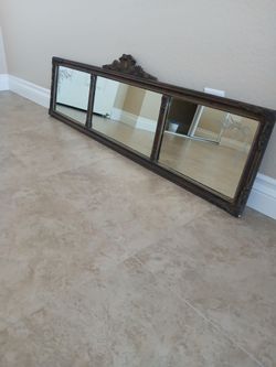 Antique Mirror with Etching (some refer to it as a "Mantle Mirror")