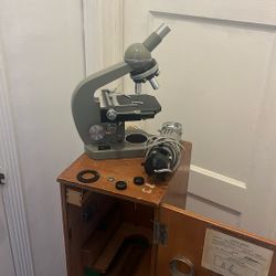 VINTAGE OLMYPUS Microscope and a Light SEE all Photos. 