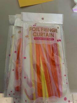 Foil fringe curtain. Backdrop
