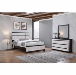 King size bed with dresser and mirror for sale