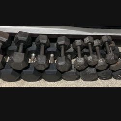 Steel And Rubber Dumbbell Set