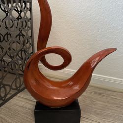 Modern Abstract Decorative Sculpture – 19” Tall Accent Piece
