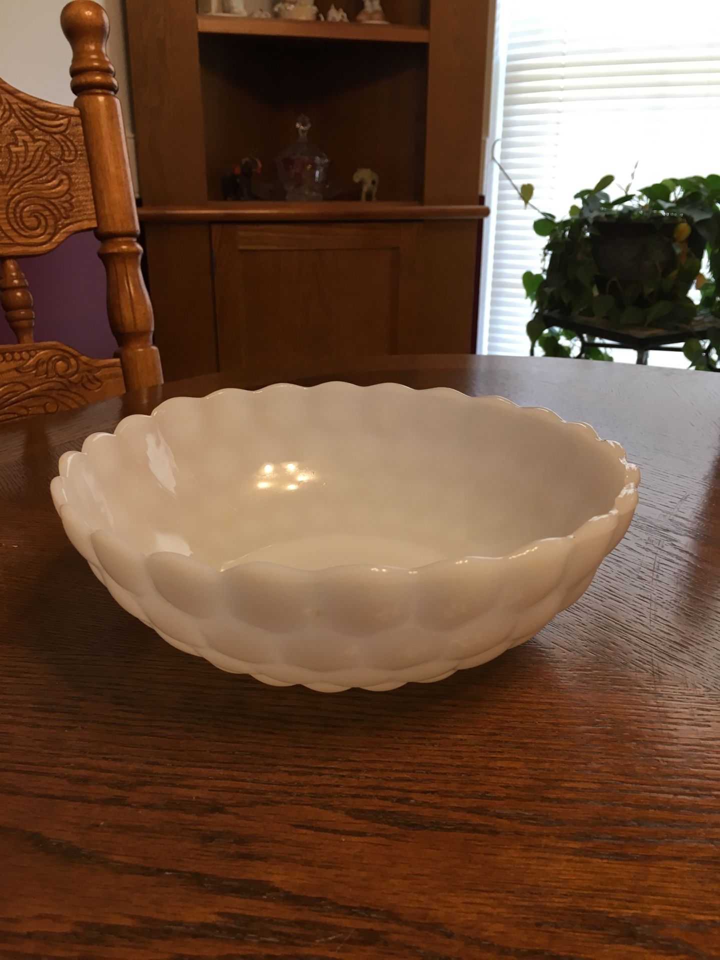 Antique Milk Glass Fruit Bowl