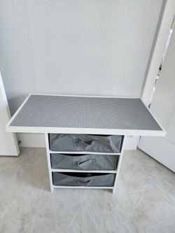 Milliard Kids 3-in-1 Play Table Wood with Storage Bask