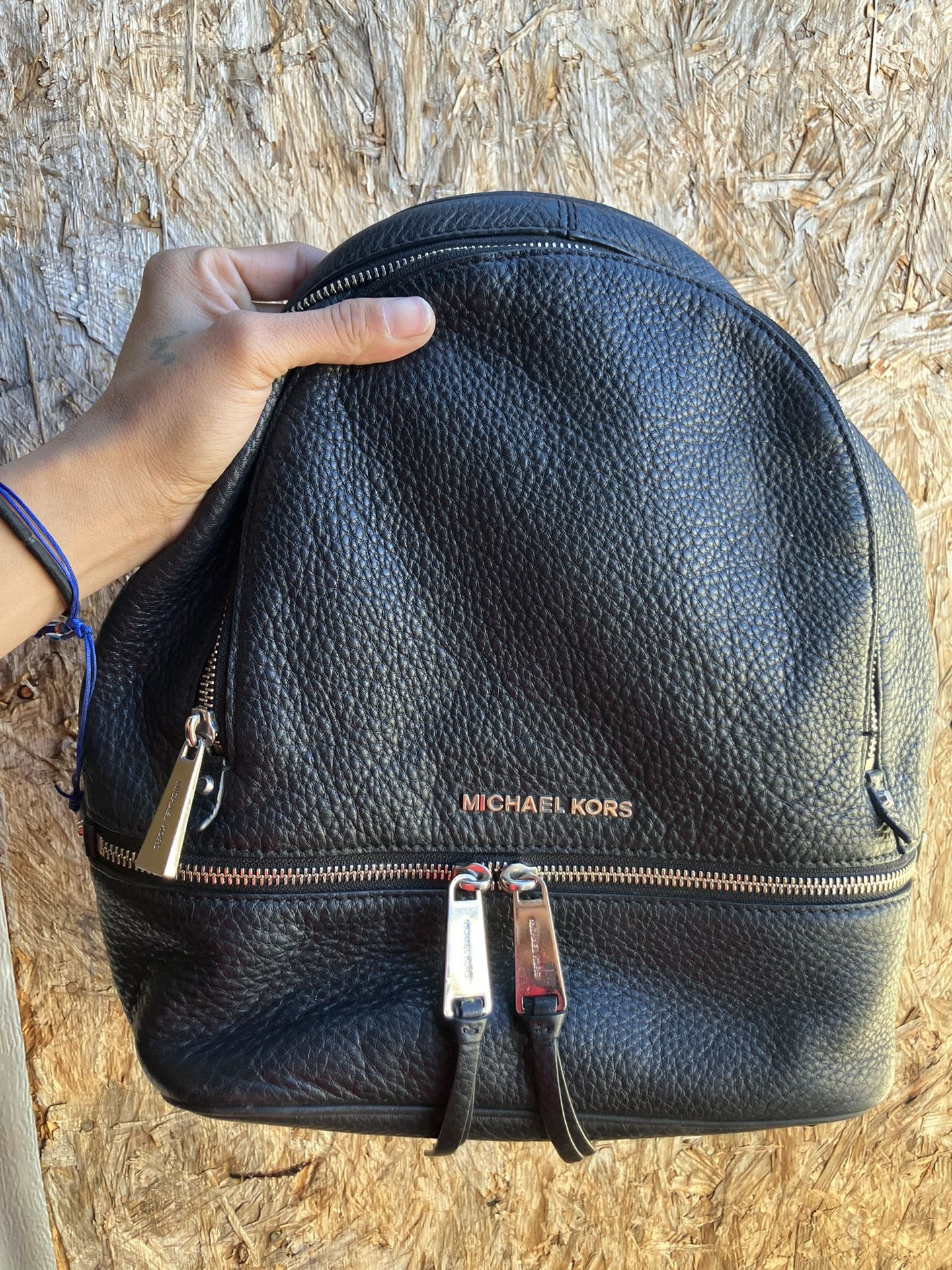 Michael Kors Black Leather, Mini Backpack 