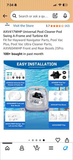 AXV417WHP Universal Pool Cleaner Pod Swing A-Frame and Turbine Kit Fit for Hayward Navigator Parts, Pool Vac Plus, Pool Vac Ultra Cleaner Parts, AXV60