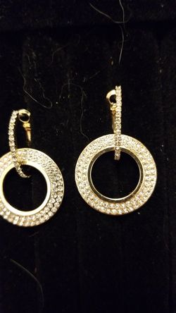 14k over silver large hoops