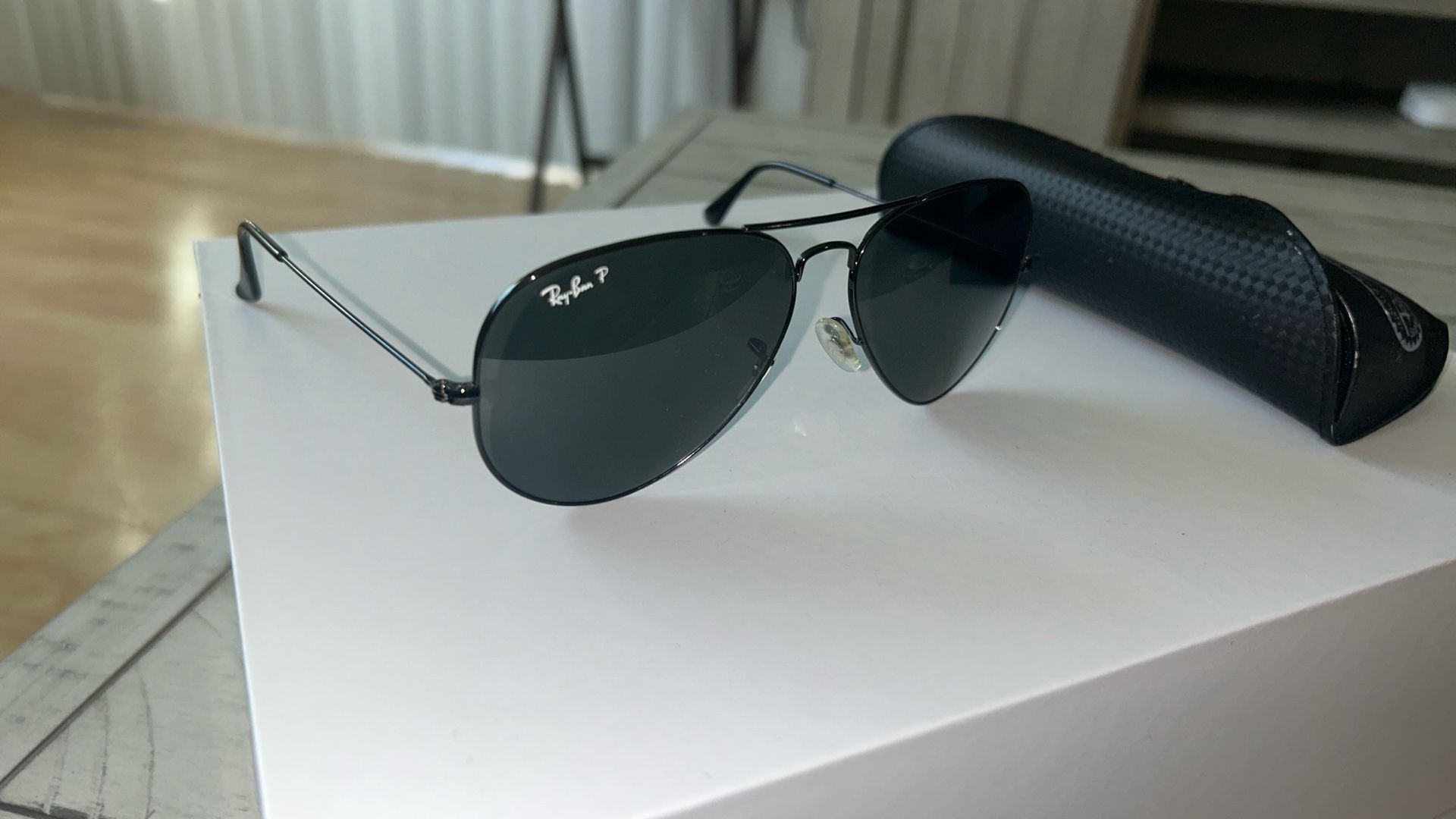 Polarized Black Ray Ban Aviators W Case