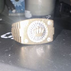 Rolex Ring 10k Gold With Real Diamonds 