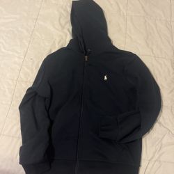 navy blue polo hoodie