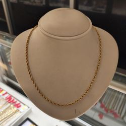 14k Solid Gold Rope Chain 10.9 Grams 22 Long Layaway Available 10% Down If You Interested Please Make Sure You Ask For Maribel Thank You 