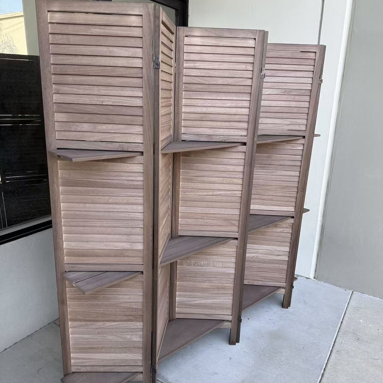 New In Box 6 Panel 67x16 Inches Each Panel Wooden Privacy Wall Home Decor Office Dorm Separation Freestanding Room Divider