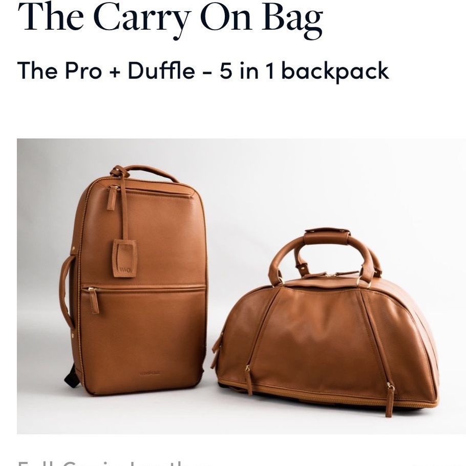 Wool & Oak The Carry On Bag The Pro + Duffle - 5 in 1 backpack
