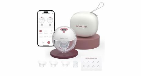 M5 Smart APP Controlled Wearable Breast Pump, Hands-Free Wireless Electric Pump, 3 Modes 9 Suction Levels, BPA-Free, Portable Lightweight, 24mm Flange