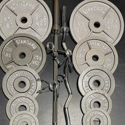 OLYMPIC WEIGHTS AND BAR
