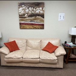 Stylish White Leather Couches