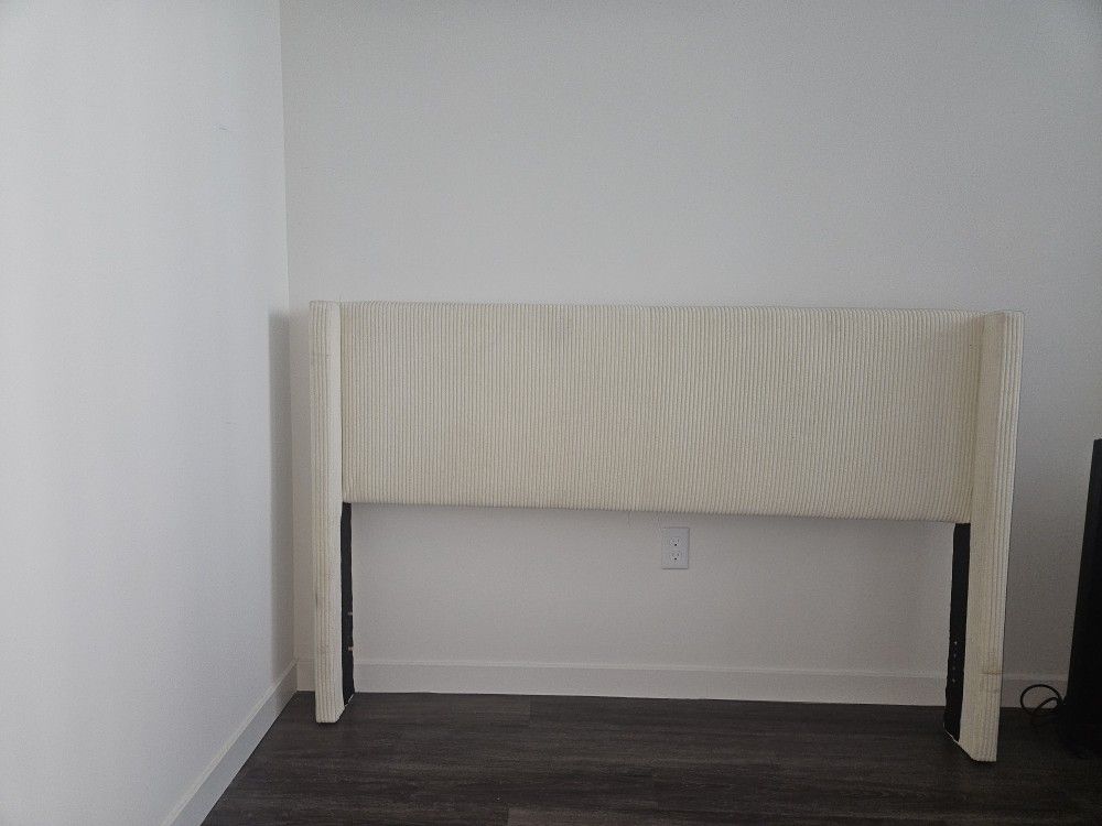 Modern Beige Queen Size Bed Frame