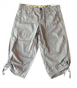 SO NEW Capri Pants Bottoms Juniors Size 9 Gray Cropped Casual Cotton Chino