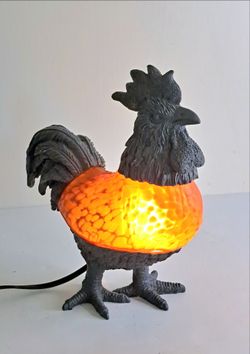 Vintage Rooster Lamp Farmhouse Decor 11" Tall