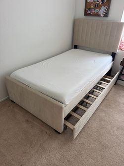 Merax twin size bed with trundle