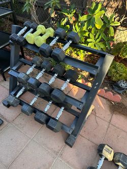 DUMBBELLS WEIGHTS WITH RACK