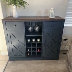 Rustic Wine Cabinet Navy