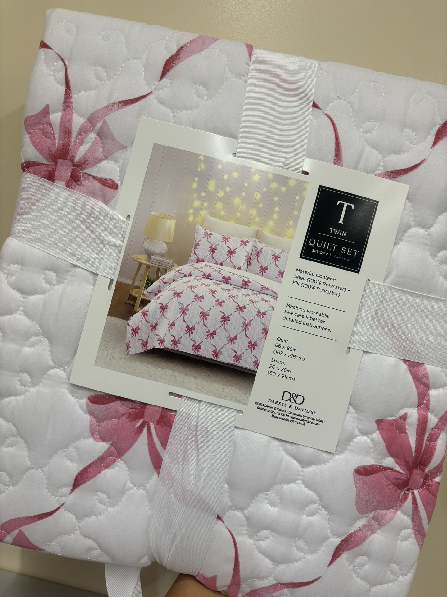 Bow Bed Comforter Quilt Set