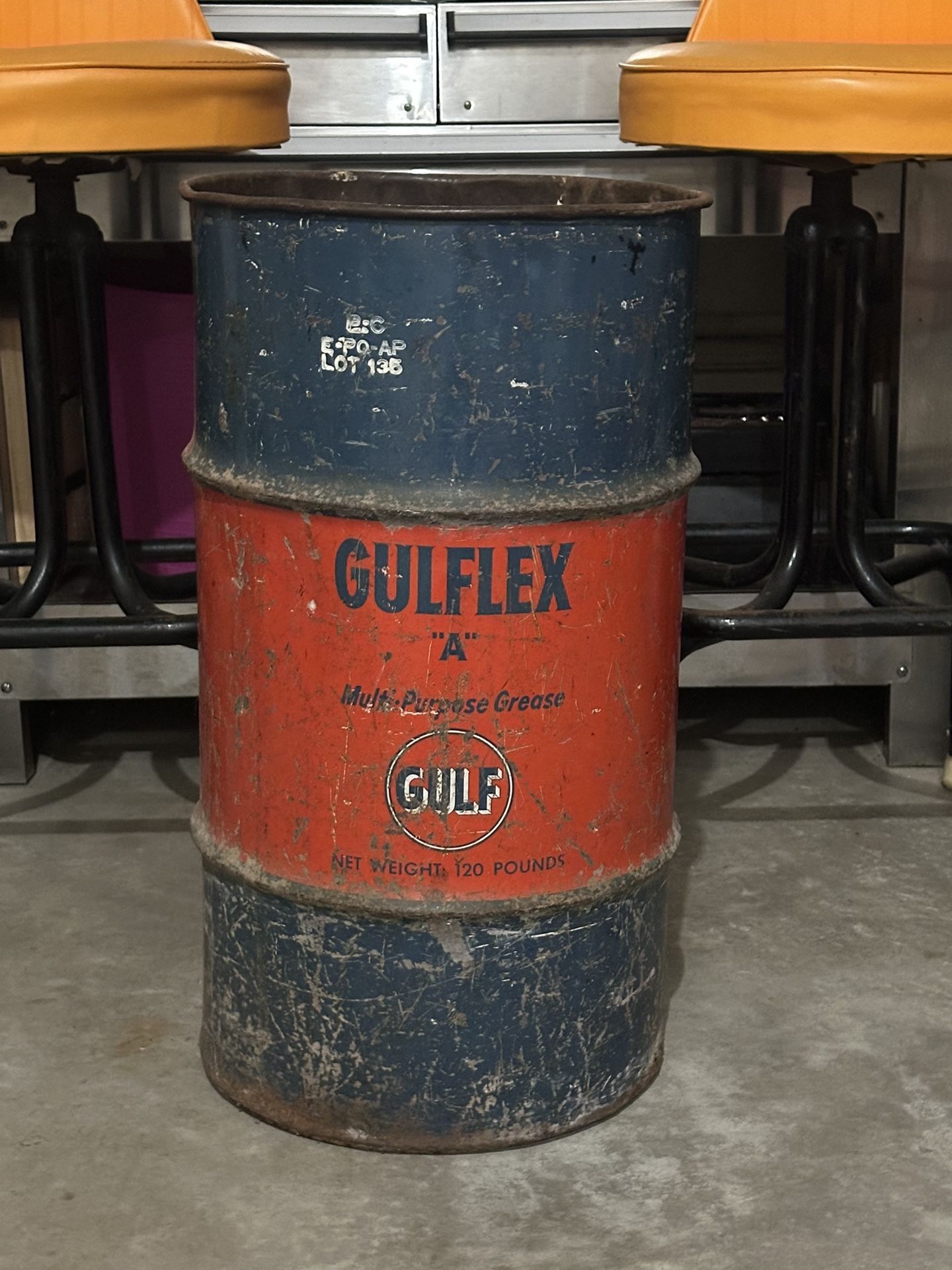 Gulf Gulflex 26” Tall Empty Grease Container
