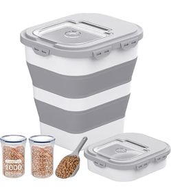 Large Food Storage Container with Lid, Wheels,Date Tracker.  Collapsible