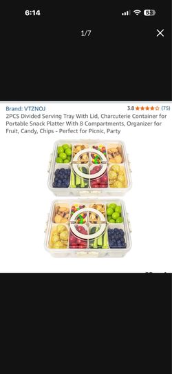 2 Serving Trays with Dividers