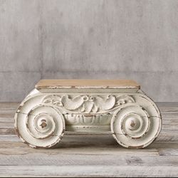 Restoration Hardware Distressed lonic Capital Coffee Table