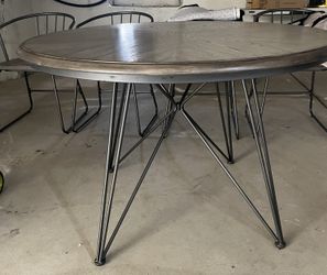 Mabel Round Iron and Wood Dining Table or Dining Set by iNSPIRE Q Modern