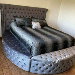 Brand New | Gray Luxus Velvet (3boxes) Queen /King Bed | 39$ Down Payment @ Fastest Delivery 🚚